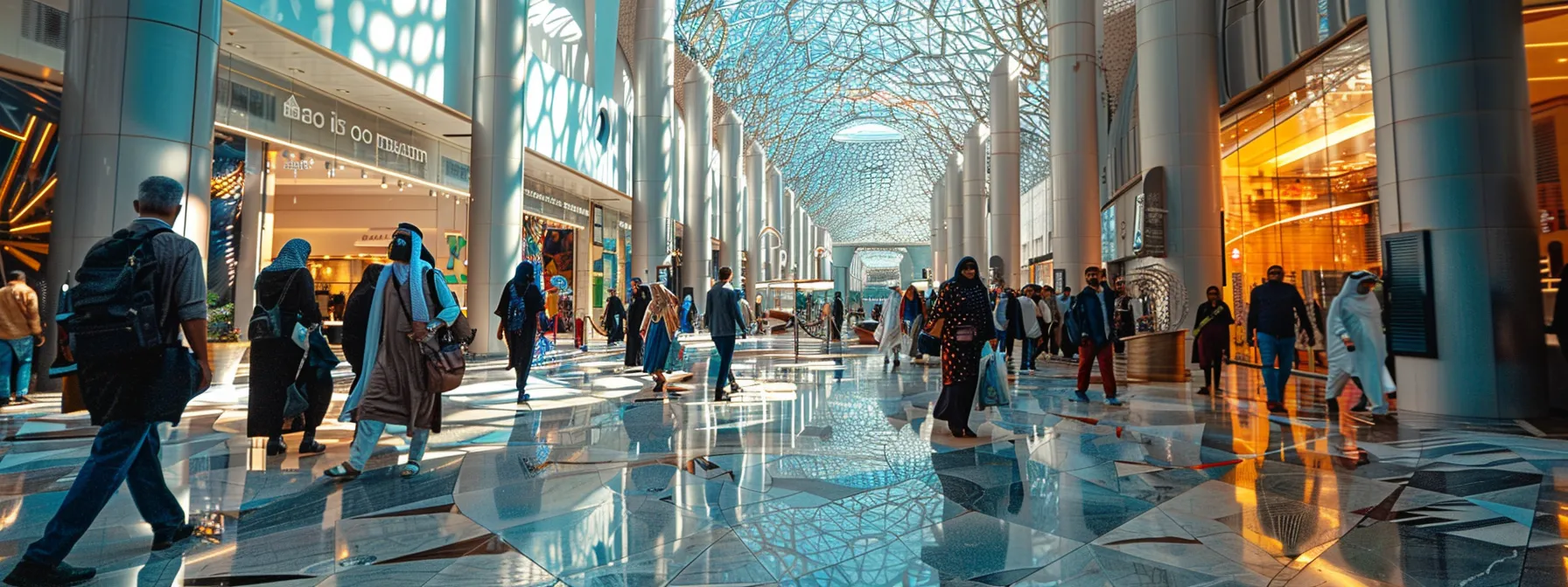 a vibrant marketplace in the middle east bustling with diverse customers and innovative technologies, showcasing the impactful intersection of market research and competitive positioning.